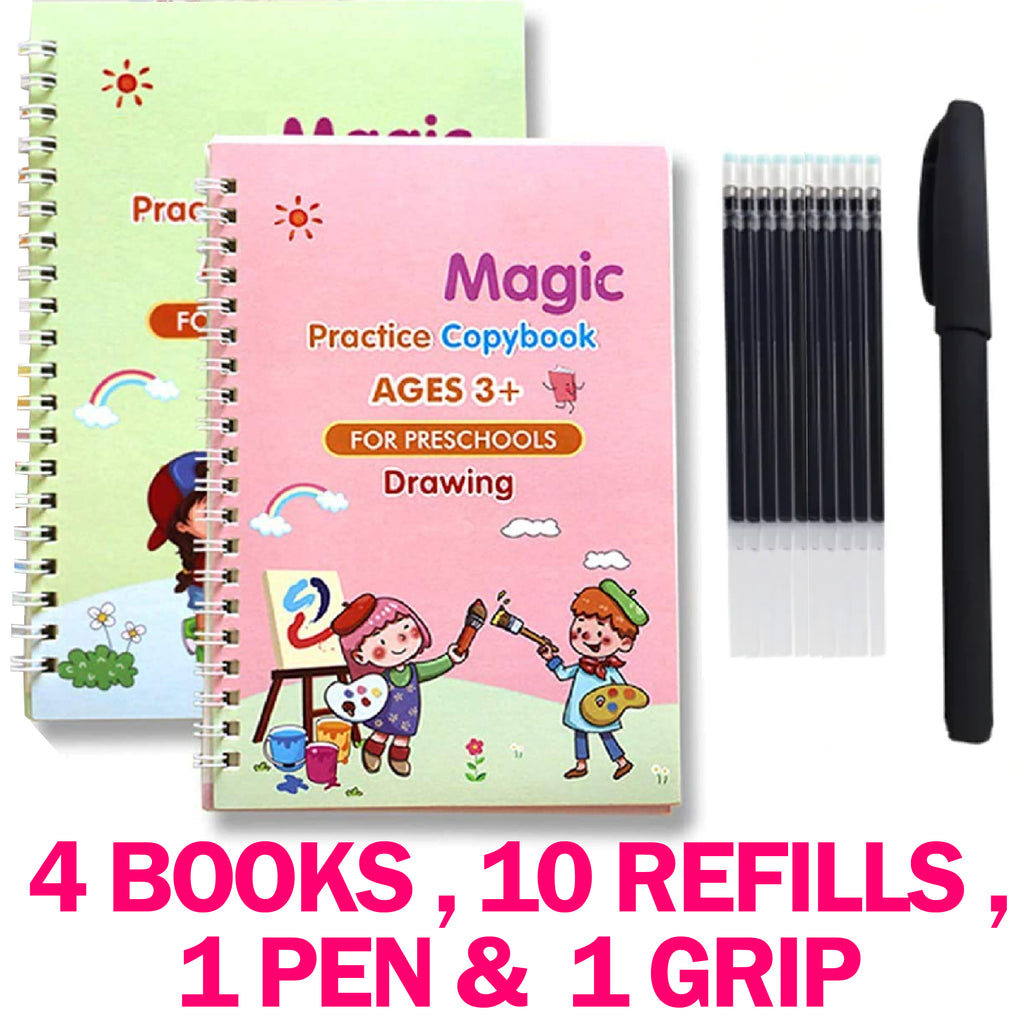 Complete Magic Practice Kit | 4 Books + 10 Refills | Kids Learning