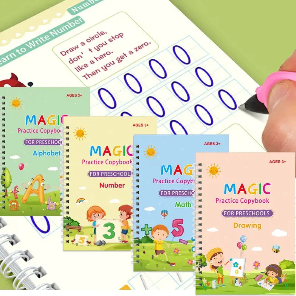 Complete Magic Practice Kit | 4 Books + 10 Refills | Kids Learning