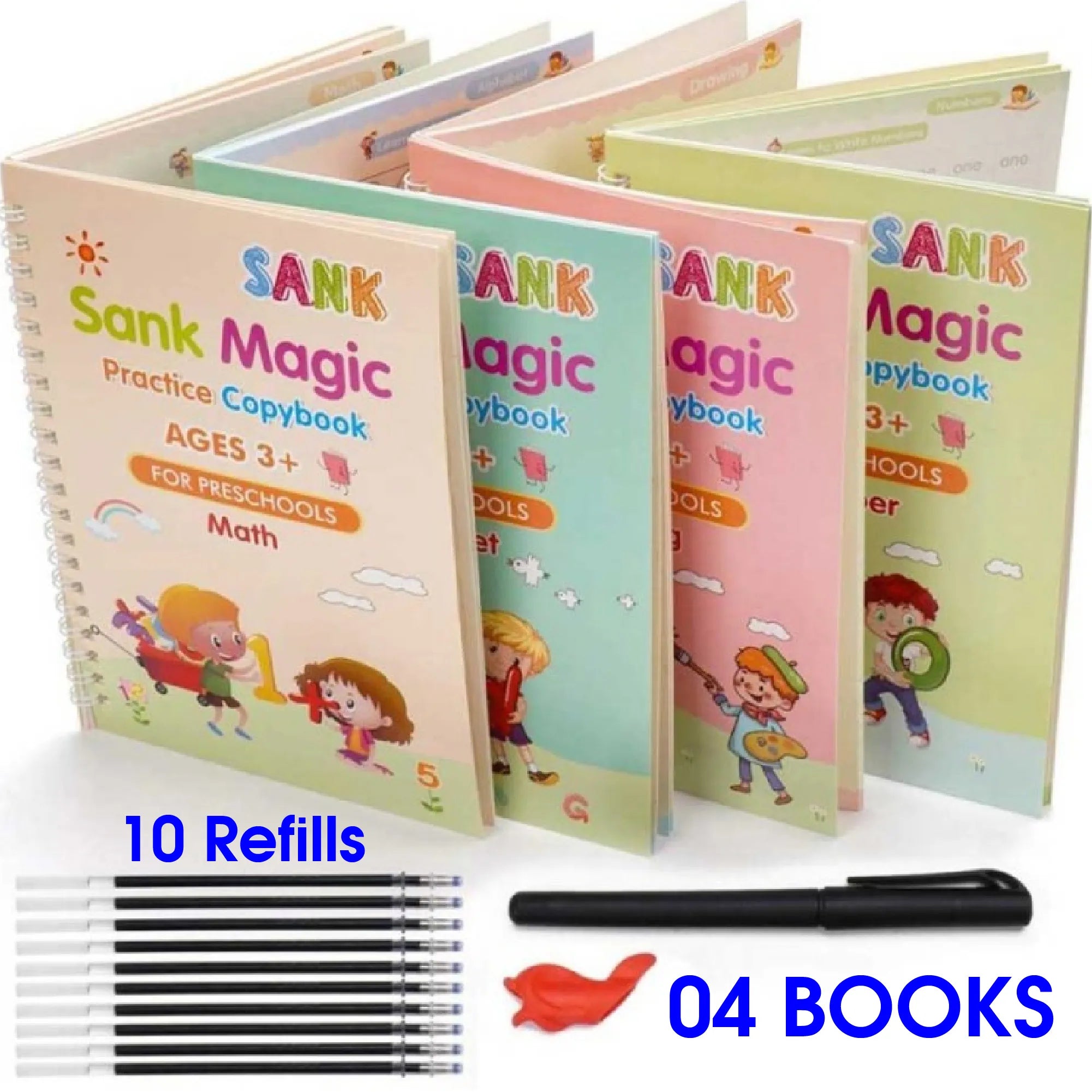 Complete Magic Practice Kit | 4 Books + 10 Refills | Kids Learning